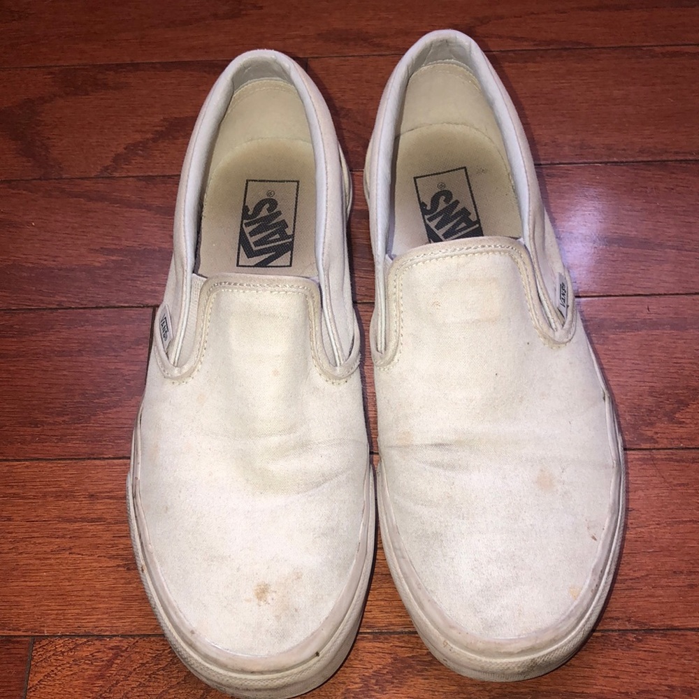 Women’s White slip on vans size 9